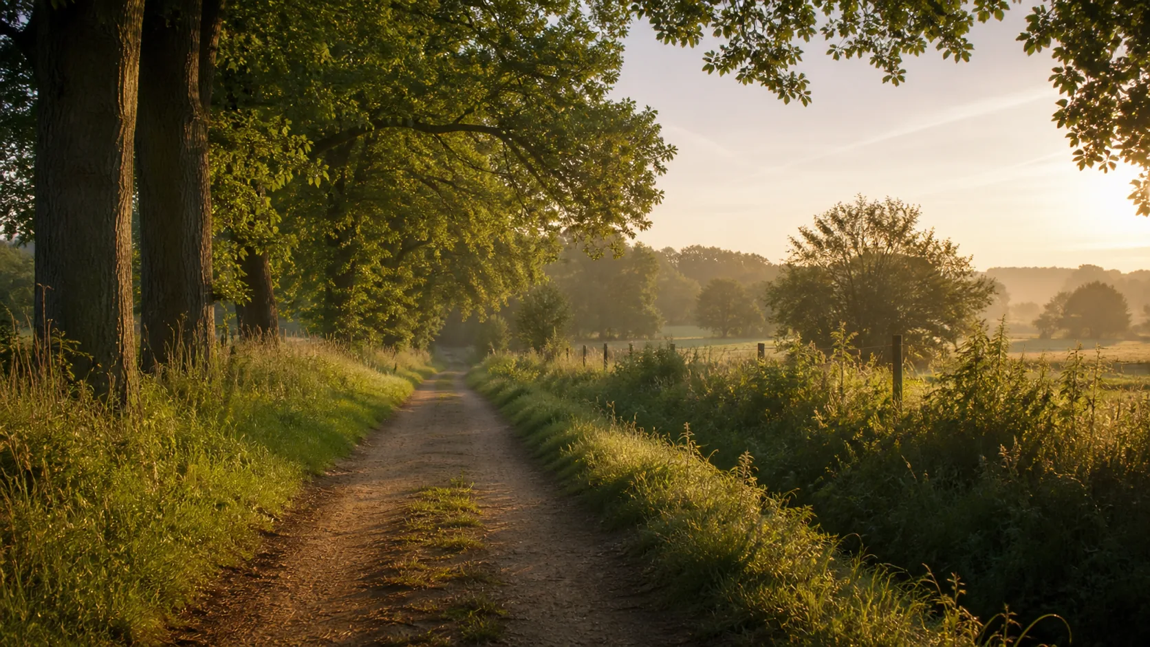 A quiet path through trees